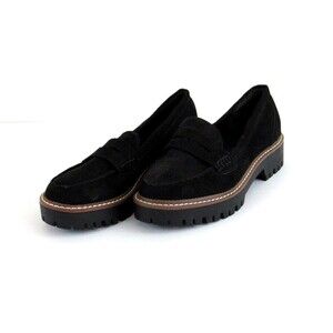 Jellypop Shoes Women's 6M Paris Slip On Loafers Black Suede Casual Comfort